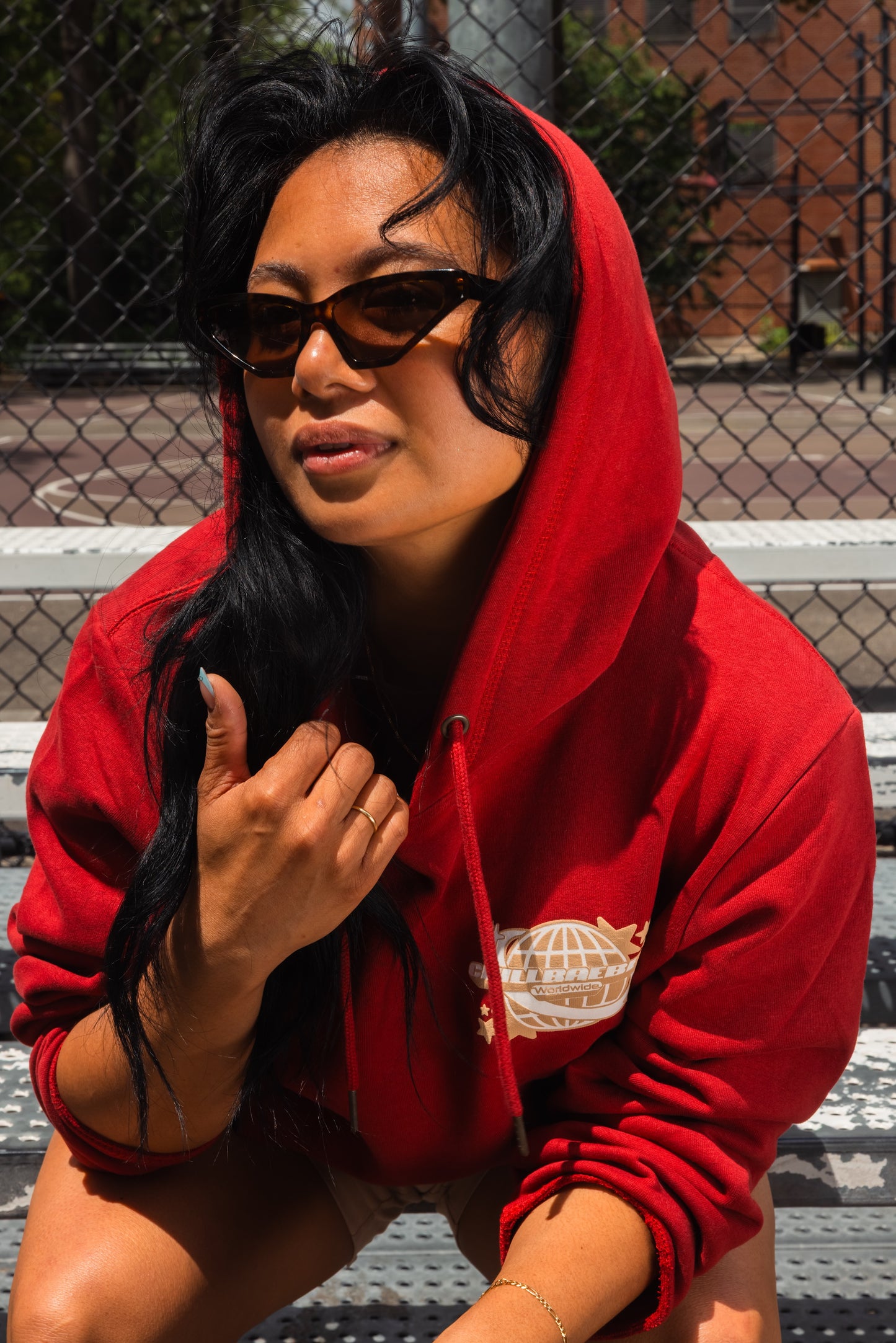 Oxblood/Tan/White Hoodie