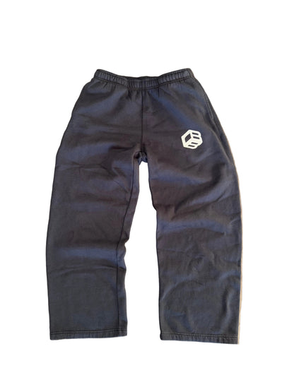 CHILLBAEBEEE WORLDWIDE Classic Logo Sweatpants in Bristol Black, front view with CBB Cube logo
