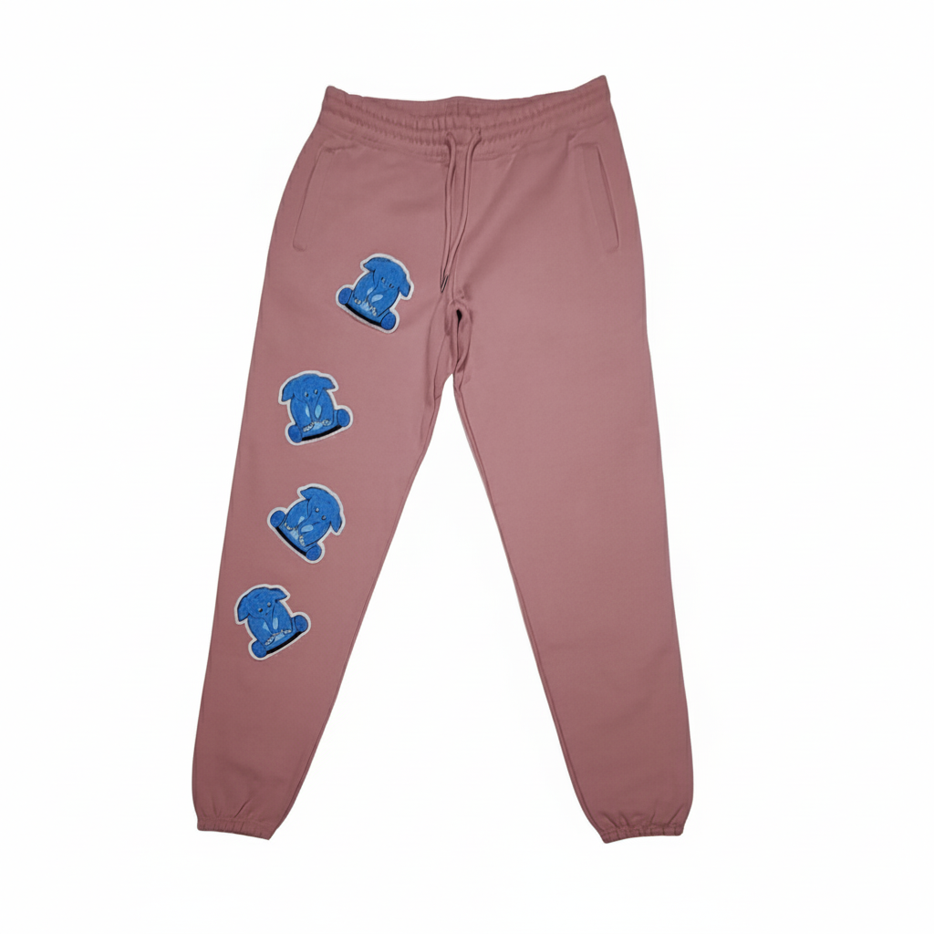 Clearance: Lavender/Blue Chenille Elephant Sweatpants