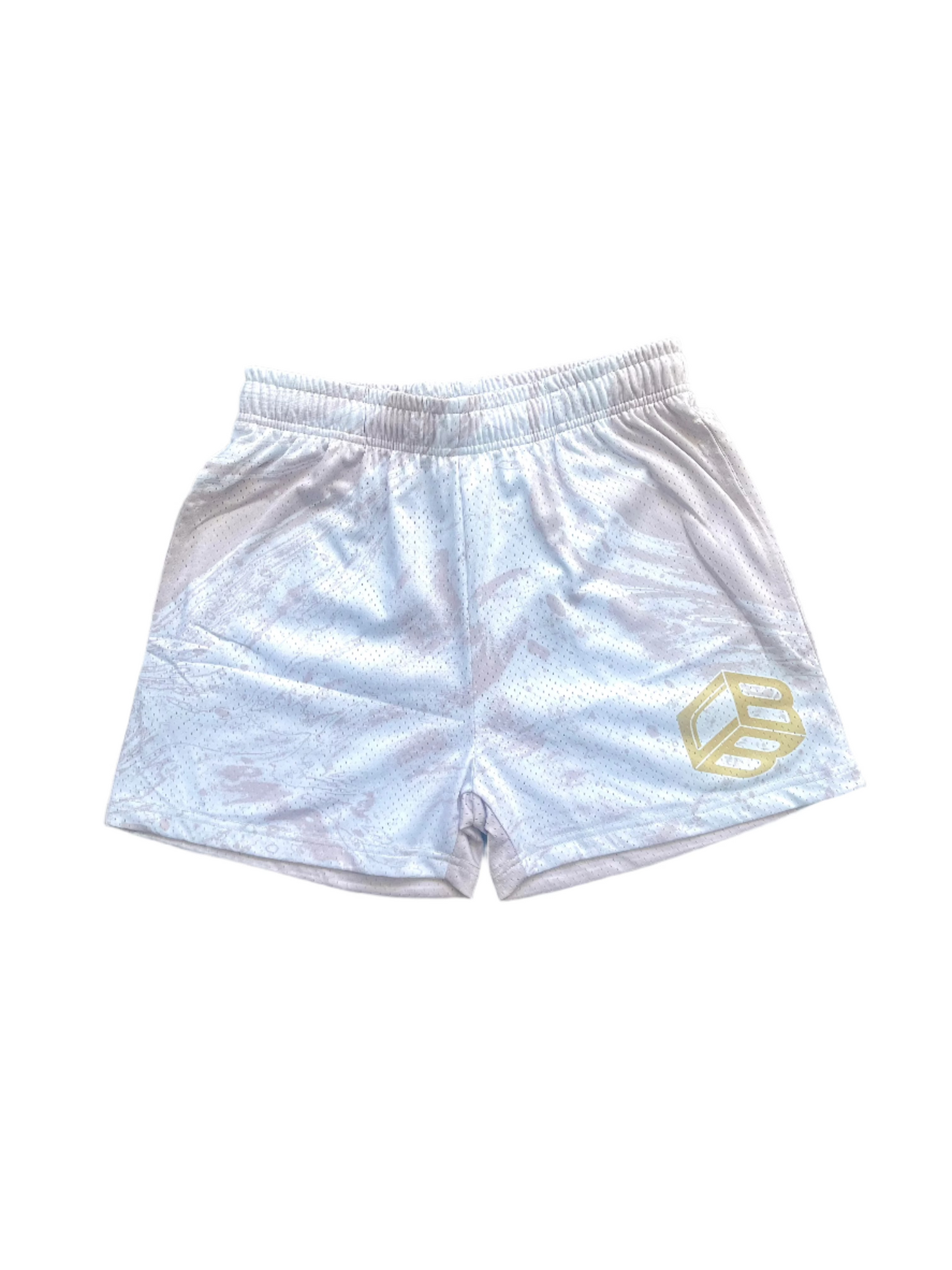 Cream/Bone Marble Mesh Shorts