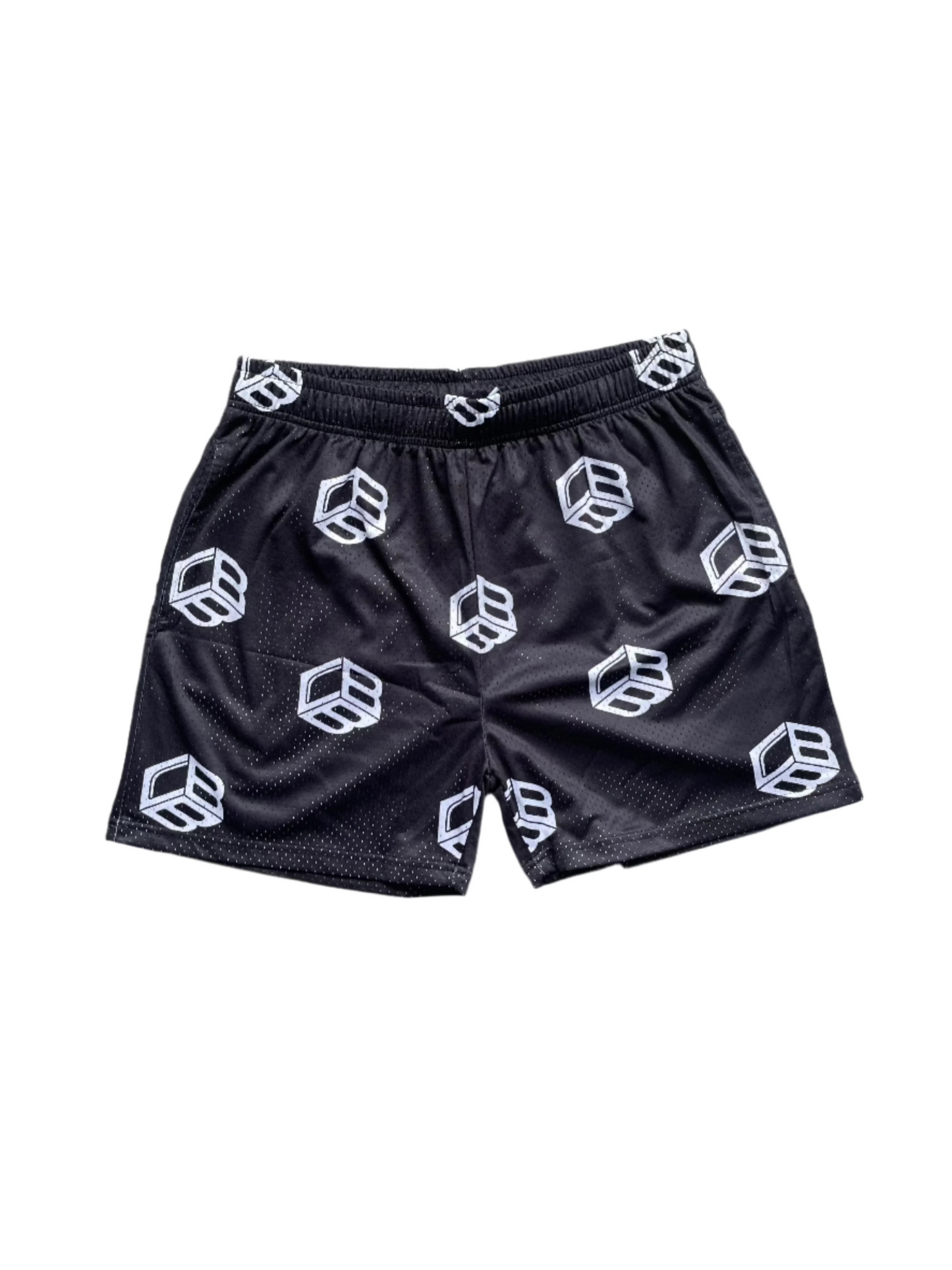 Black & White Mesh Cube Shorts