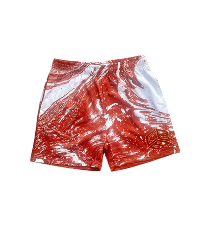 Rustic Red Marble Mesh Shorts