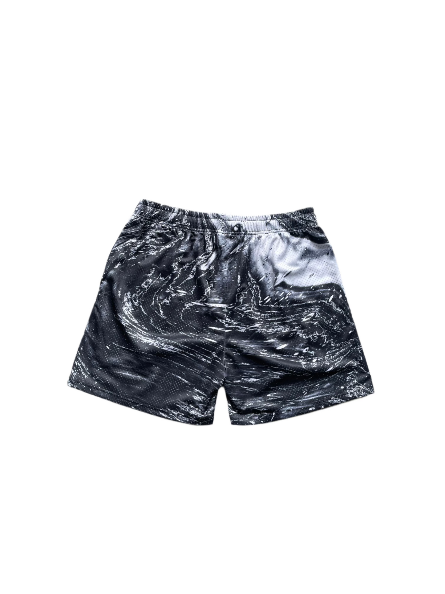 Black/White/Steel Grey Marble Mesh Shorts
