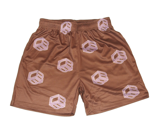 Brown and Lavender Cube Shorts