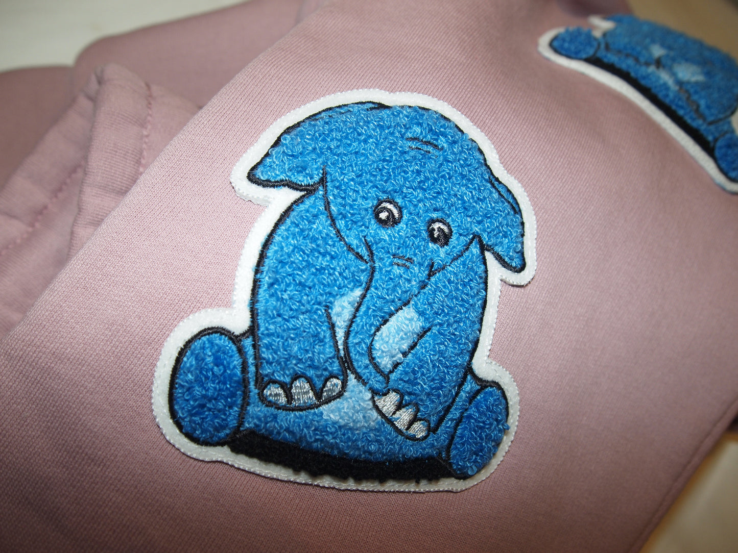 Clearance: Lavender/Blue Chenille Elephant Sweatpants