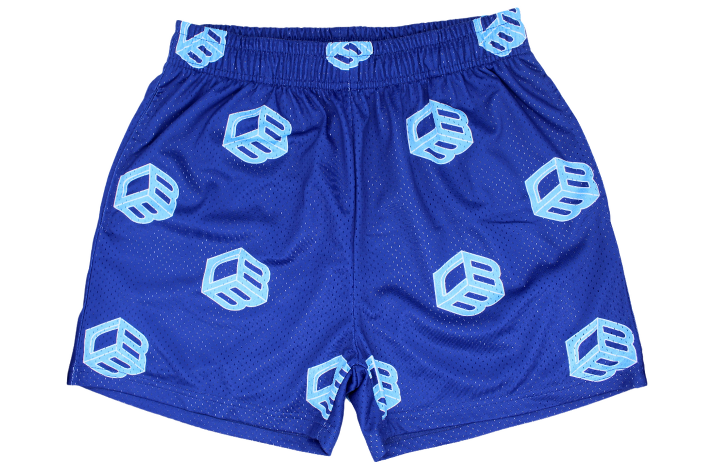 Blue and Powder Blue Cube Shorts